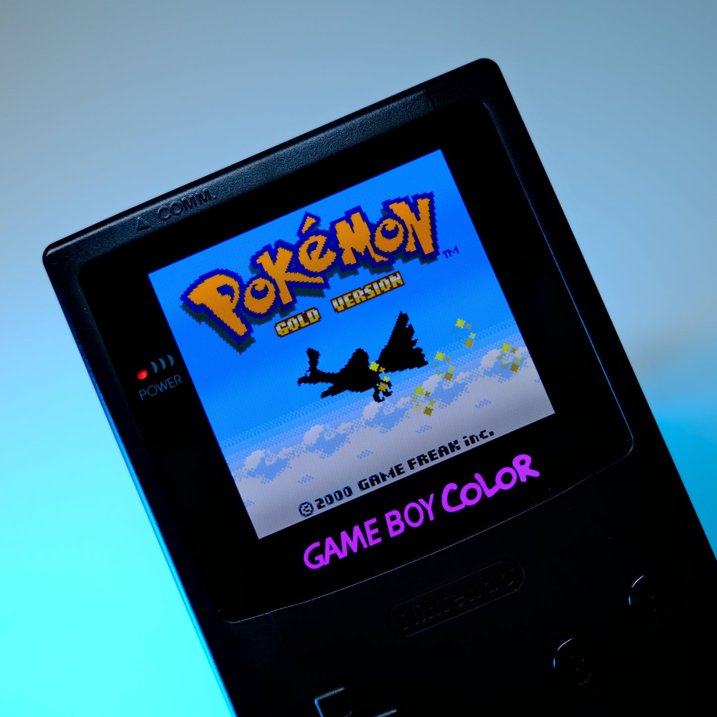 Black Modded Gameboy Color GBC with OLED Touch Screen and Rechargeable USB-C Battery