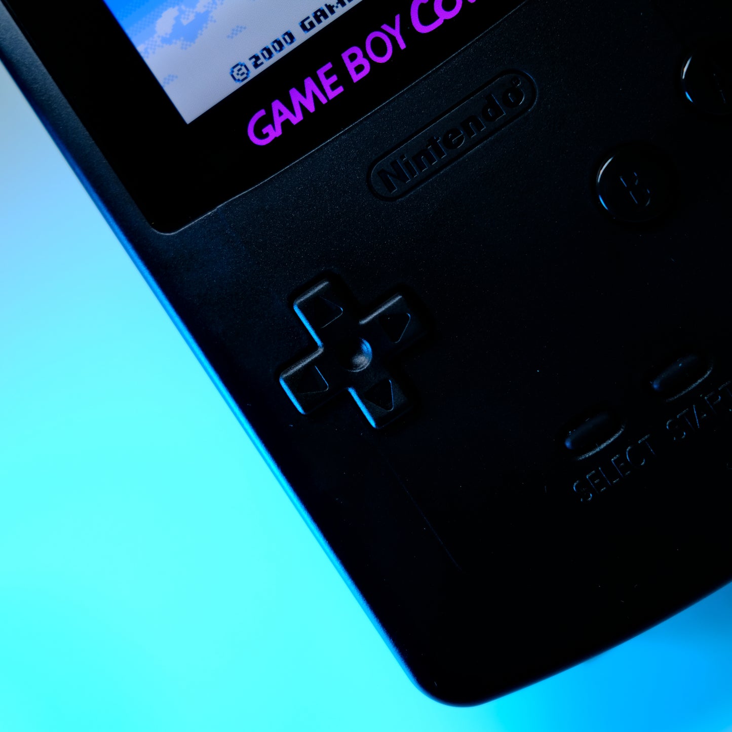 Black Modded Gameboy Color GBC with OLED Touch Screen and Rechargeable USB-C Battery