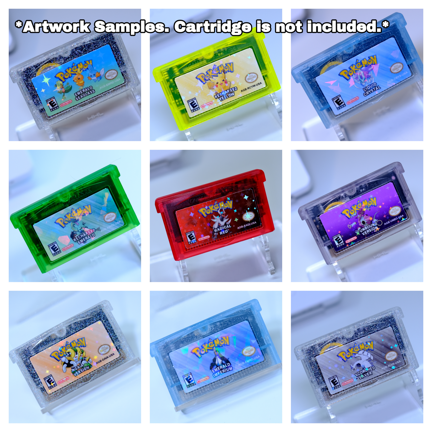 Custom GBA Cart Label Holographic Vinyl Sticker