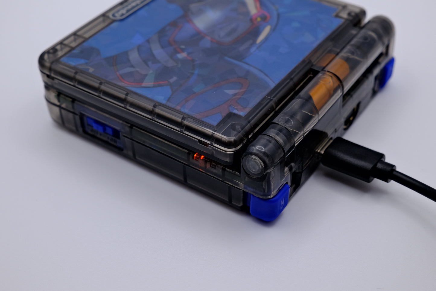 Custom Kyogre Themed GBA SP with IPS V5 Screen, USB-C Port, MaxPlay Battery