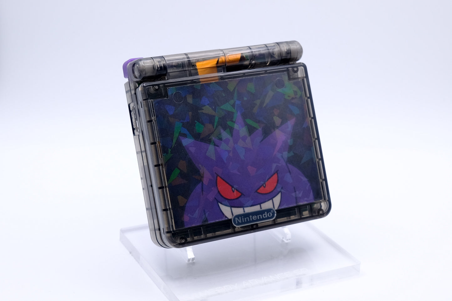 Custom Gengar Themed GBA SP with IPS V5 Screen, USB-C Port, MaxPlay Battery