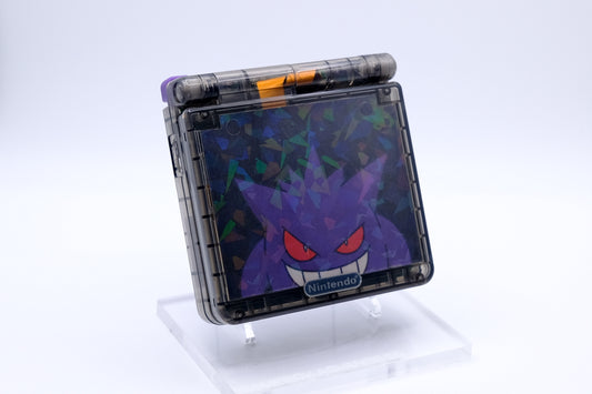 Custom Gengar Themed GBA SP with IPS V5 Screen, USB-C Port, MaxPlay Battery