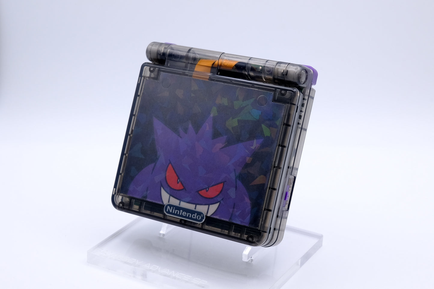 Custom Gengar Themed GBA SP with IPS V5 Screen, USB-C Port, MaxPlay Battery