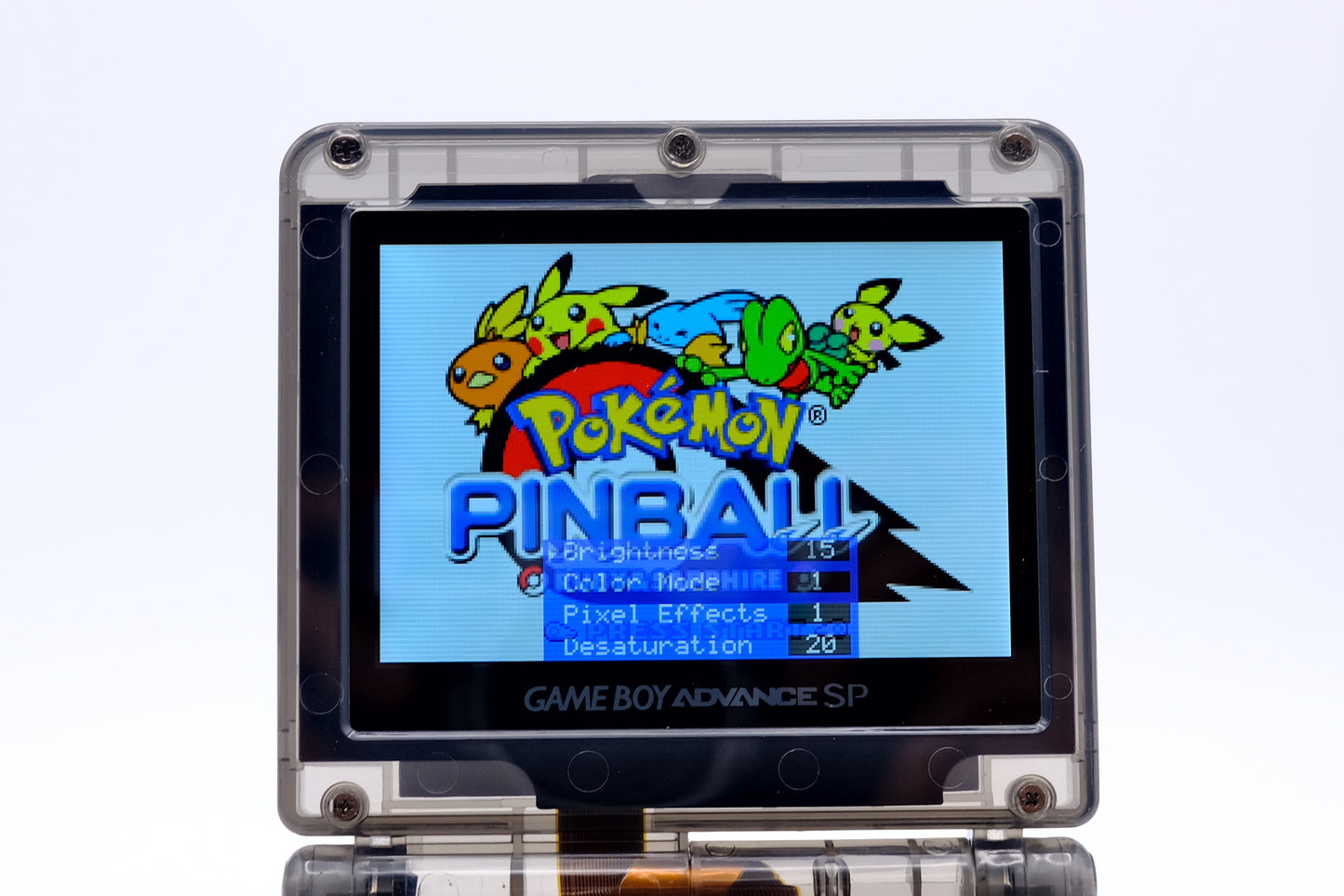 Custom Gengar Themed GBA SP with IPS V5 Screen, USB-C Port, MaxPlay Battery