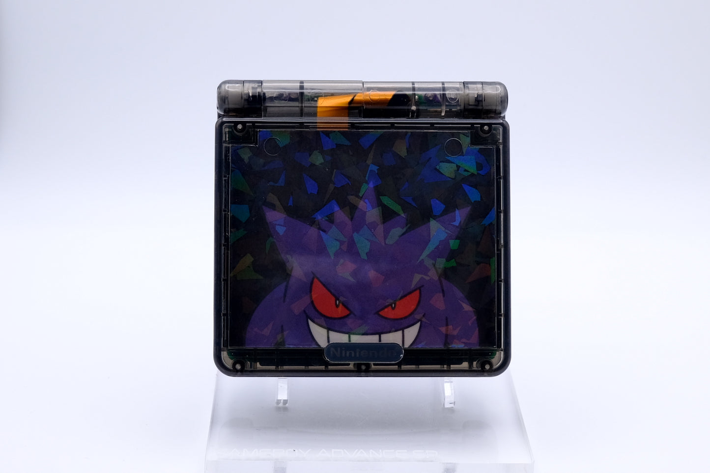 Custom Gengar Themed GBA SP with IPS V5 Screen, USB-C Port, MaxPlay Battery