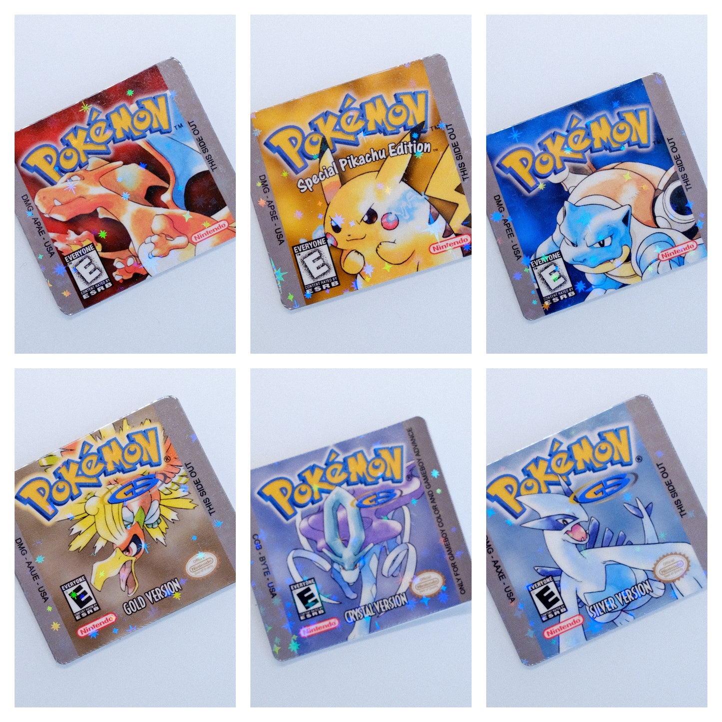 Pokemon Reproduction Replacement Labels - Holographic and Laminated Vinyl Stickers