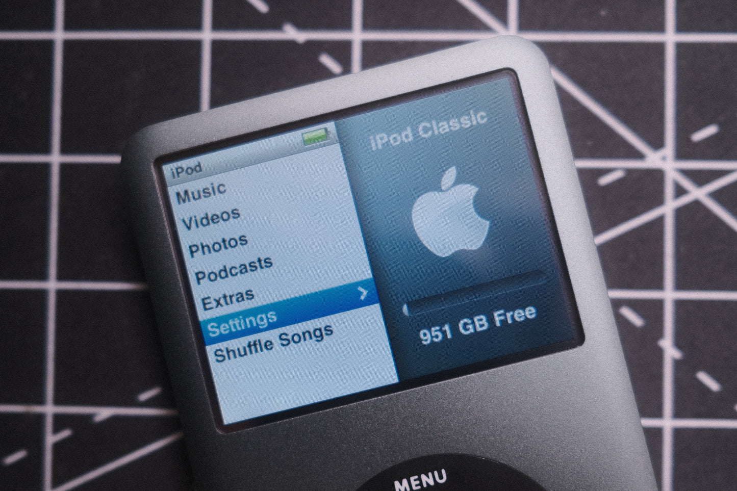 Modded Space Gray iPod Classic 7th Gen 1TB memory, 3000mAh battery, Thin plate