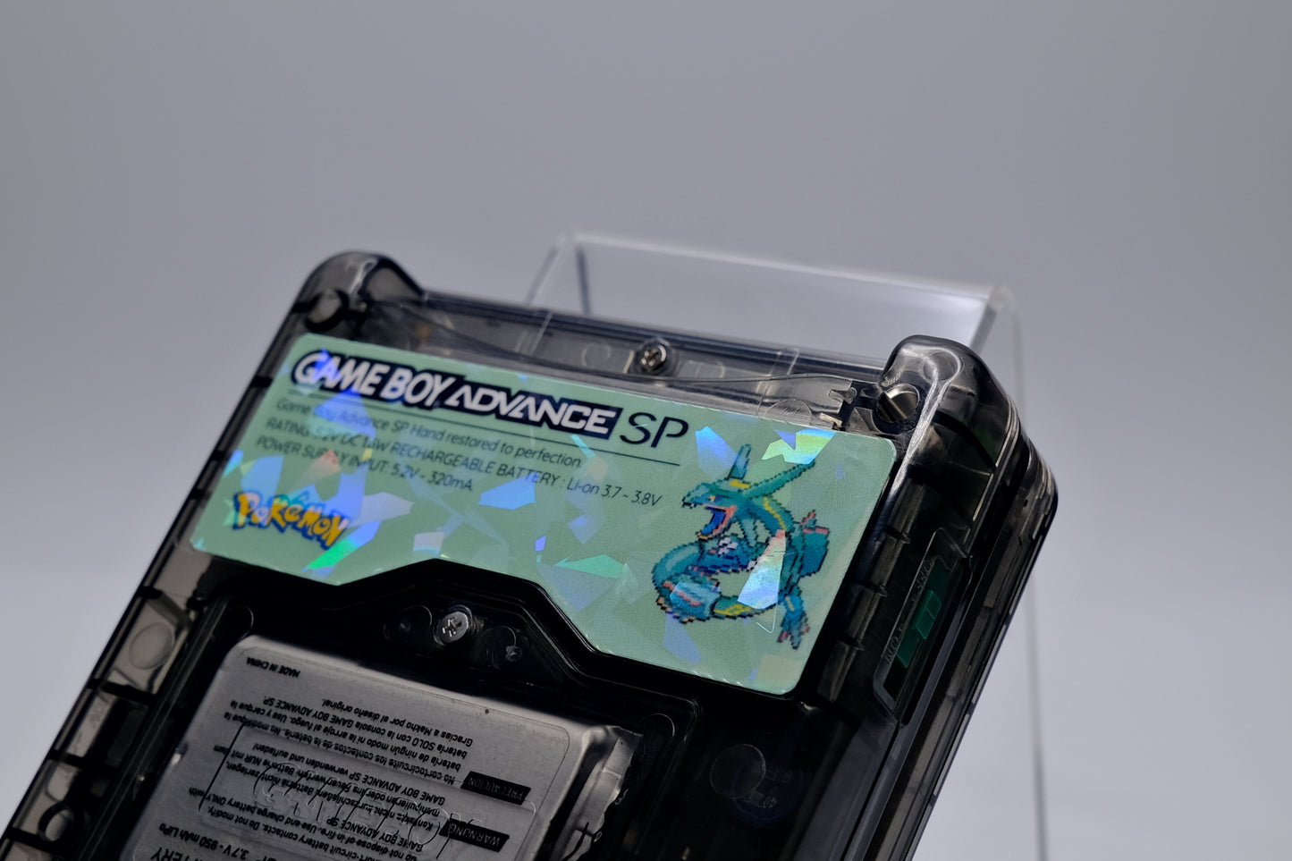 Custom Rayquaza Themed GBA SP with IPS V5 Screen, USB-C Port, MaxPlay Battery