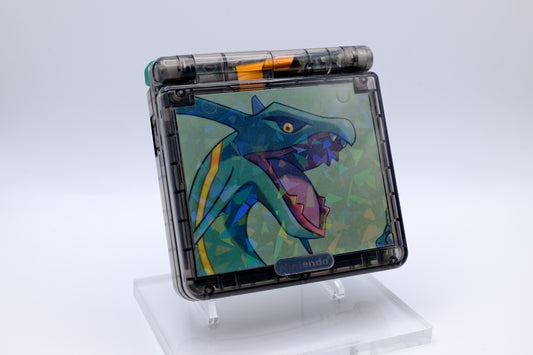 Custom Rayquaza Themed GBA SP with IPS V5 Screen, USB-C Port, MaxPlay Battery