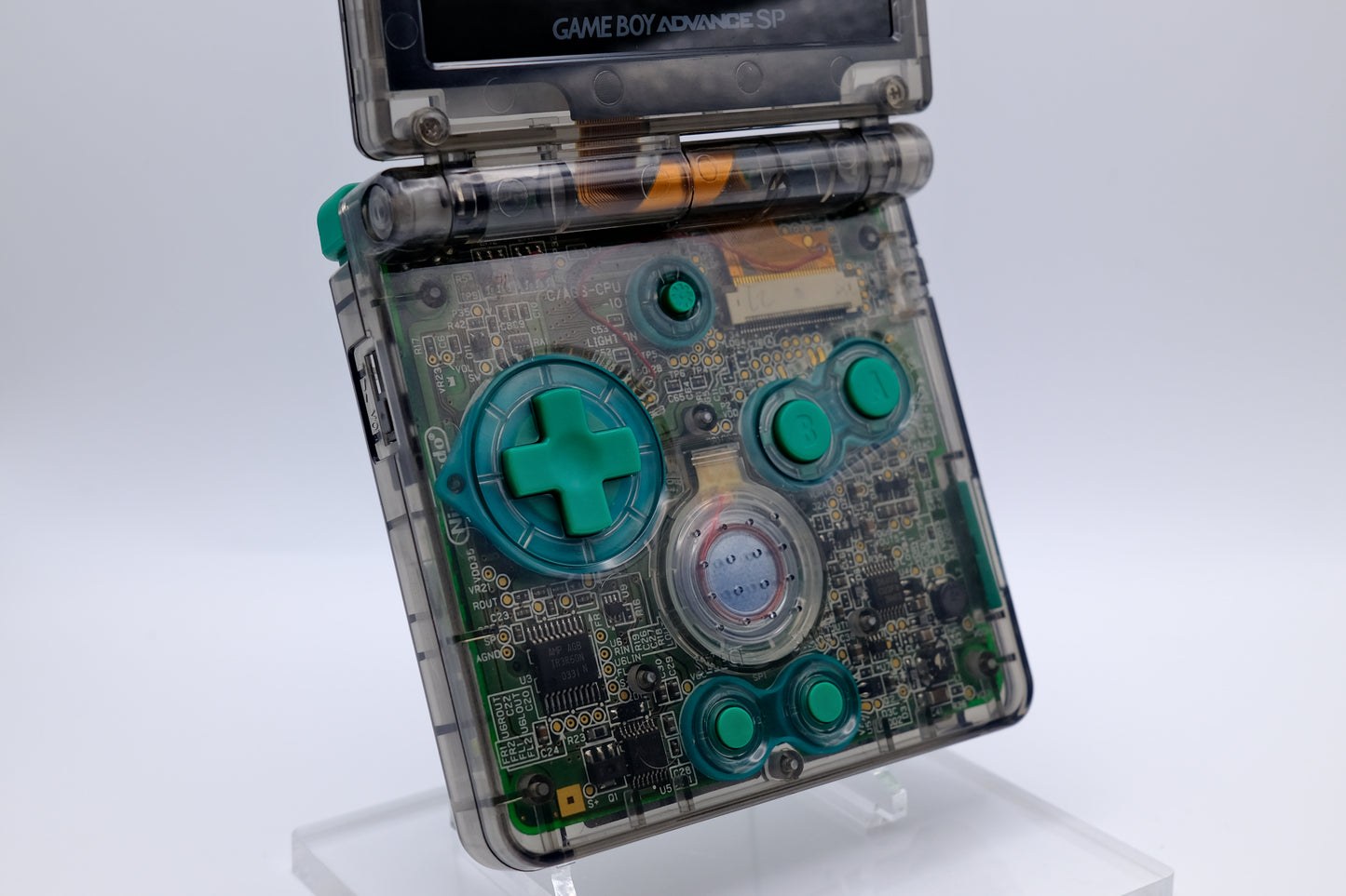 Custom Rayquaza Themed GBA SP with IPS V5 Screen, USB-C Port, MaxPlay Battery