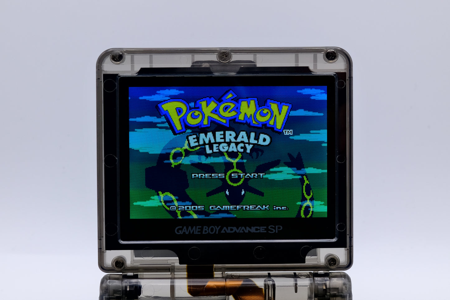 Custom Rayquaza Themed GBA SP with IPS V5 Screen, USB-C Port, MaxPlay Battery