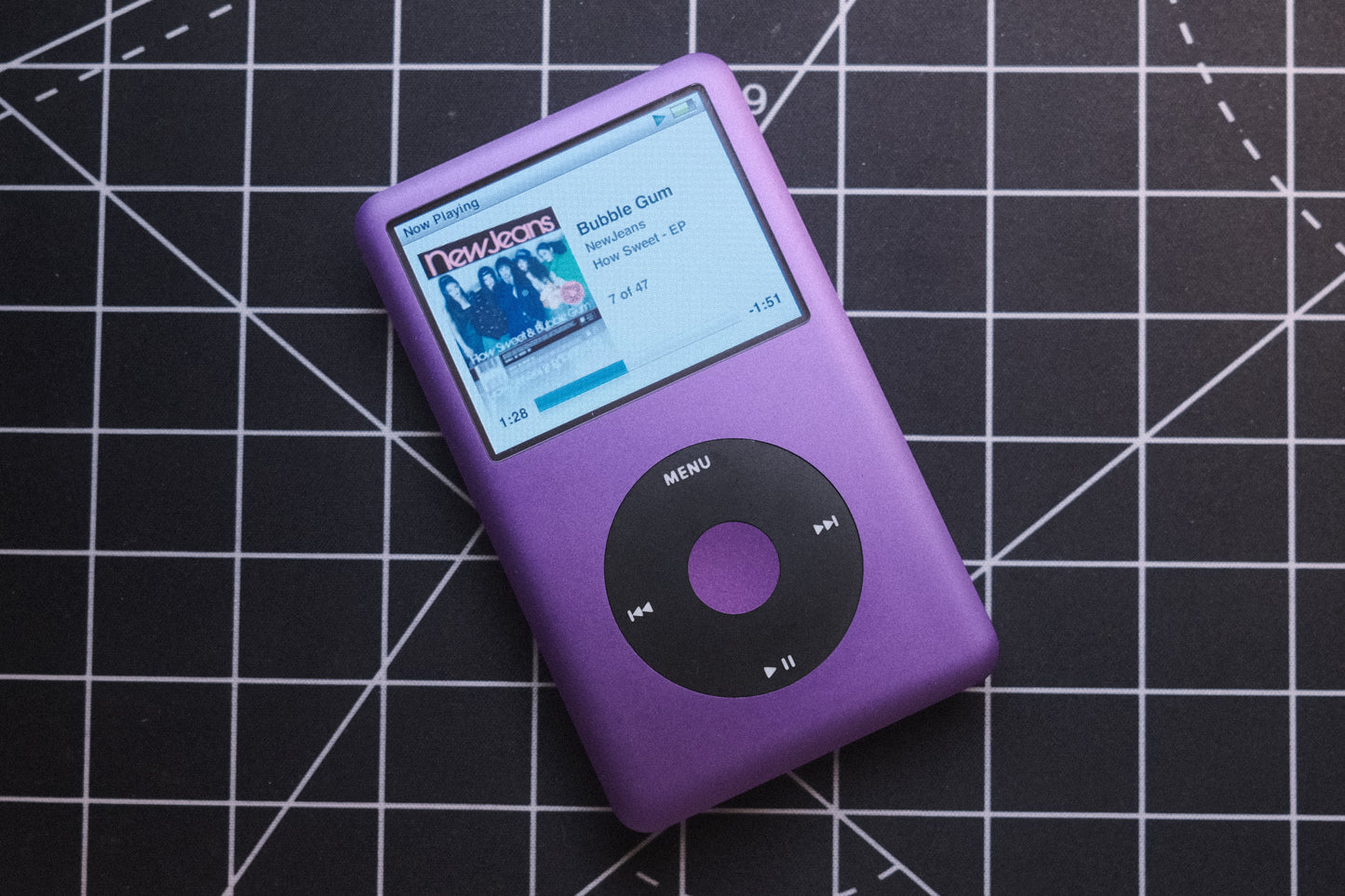 Refurbished Purple iPod Classic 7th Gen 1TB memory, 3000mAh battery, Thin plate