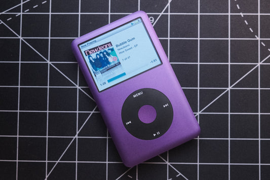 Refurbished Purple iPod Classic 7th Gen 1TB memory, 3000mAh battery, Thin plate
