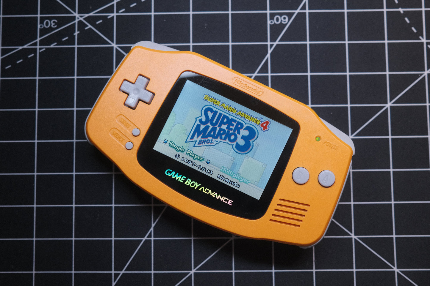OEM Original Orange GBA Recapped, IPS V5 Screen