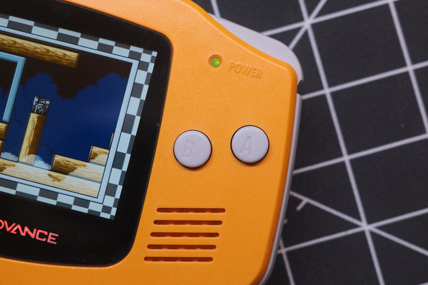 OEM Original Orange GBA Recapped, IPS V5 Screen
