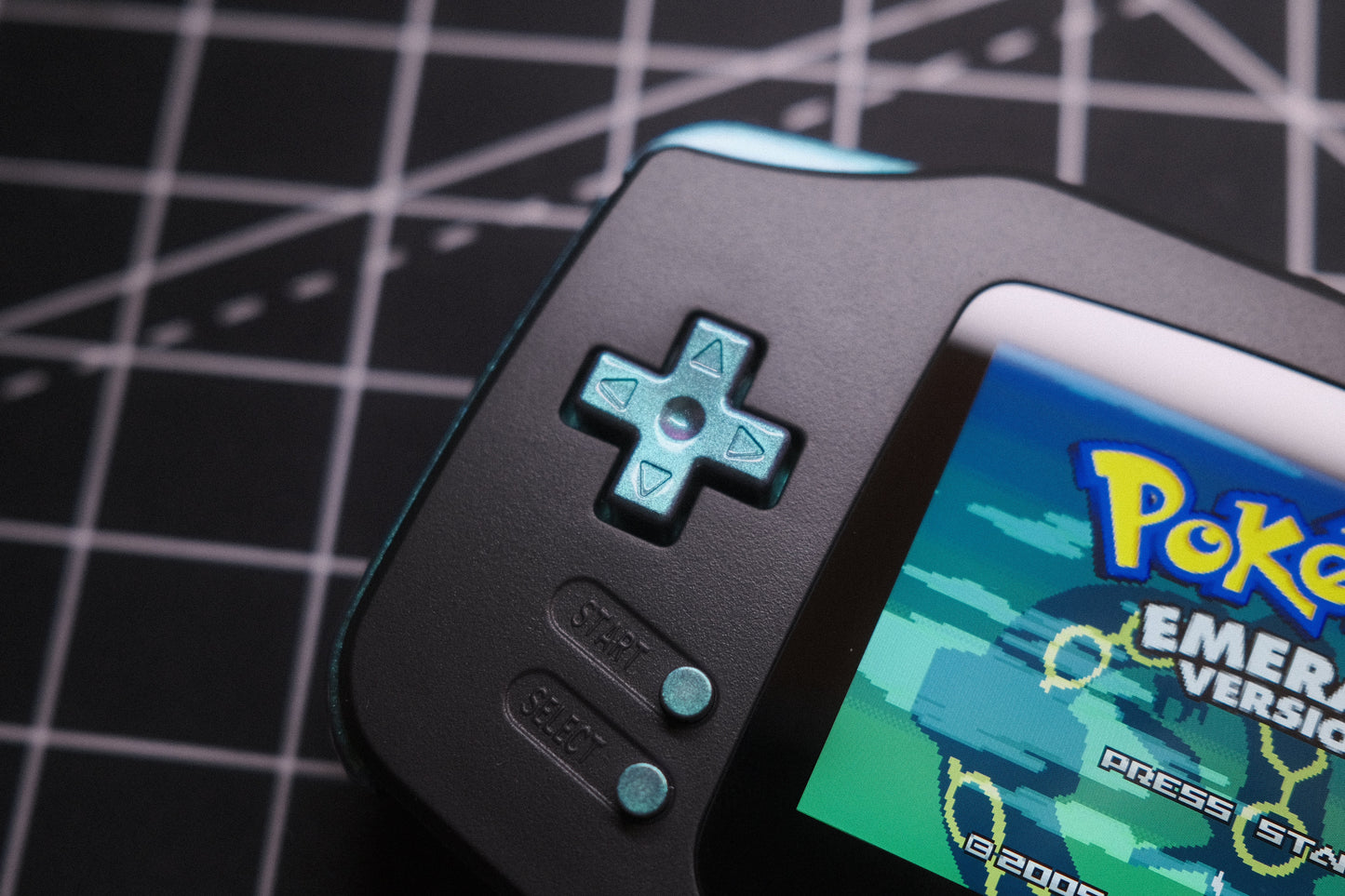 Black GBA Recapped, IPS V5 Screen, Green Chameleon Buttons