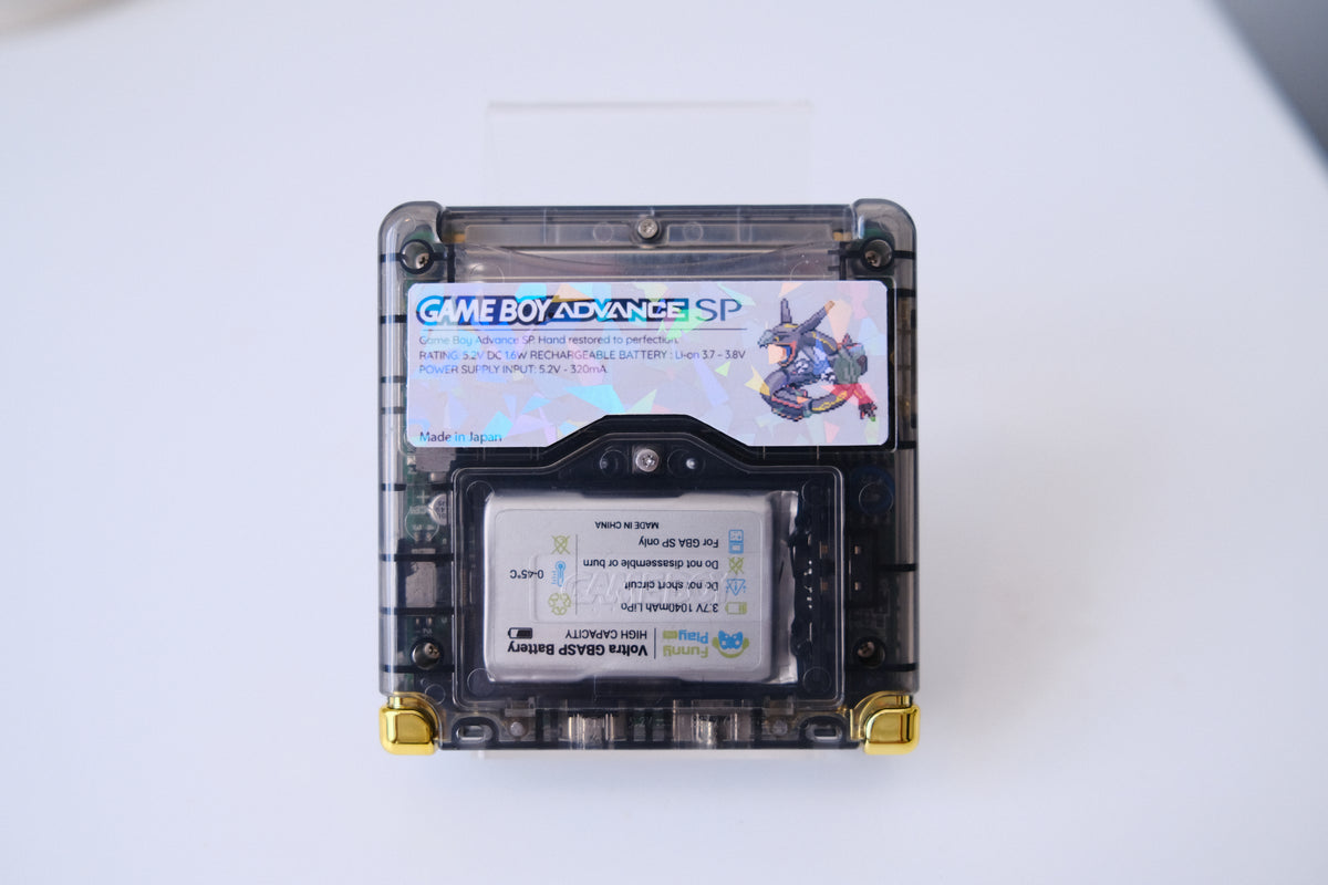 Modded Game Boy Advance SP (GBA SP) - Shiny Rayquaza Theme, IPS V5 Backlit Screen, MaxPlay Battery