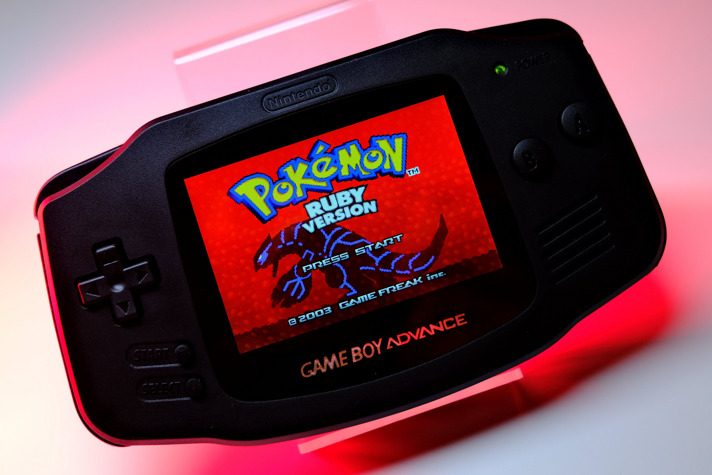 Black GBA with IPS V5 Screen and Black Buttons