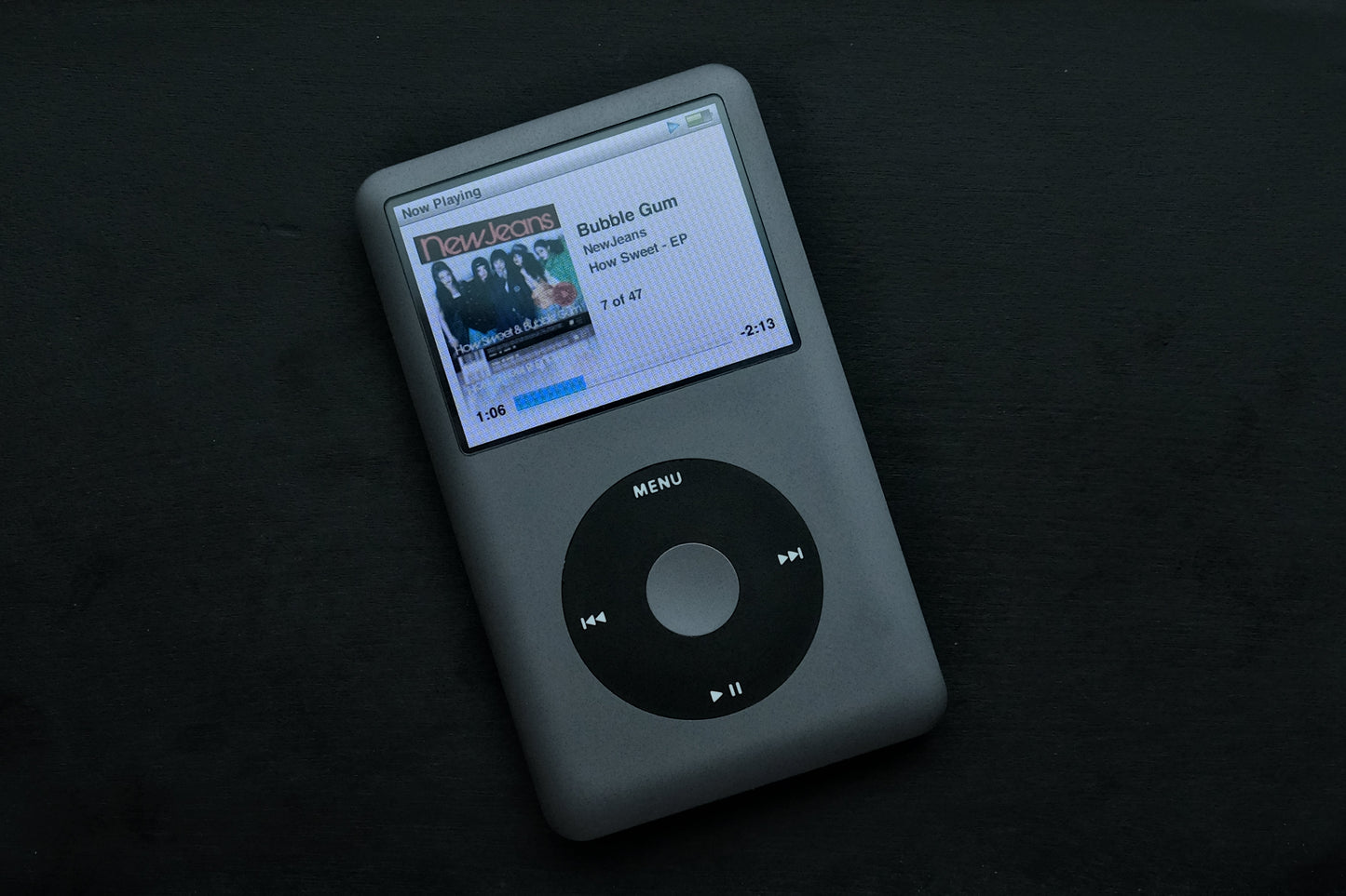 Refurbished Space Gray iPod Classic 6th Gen with 128GB and 3000mAh battery