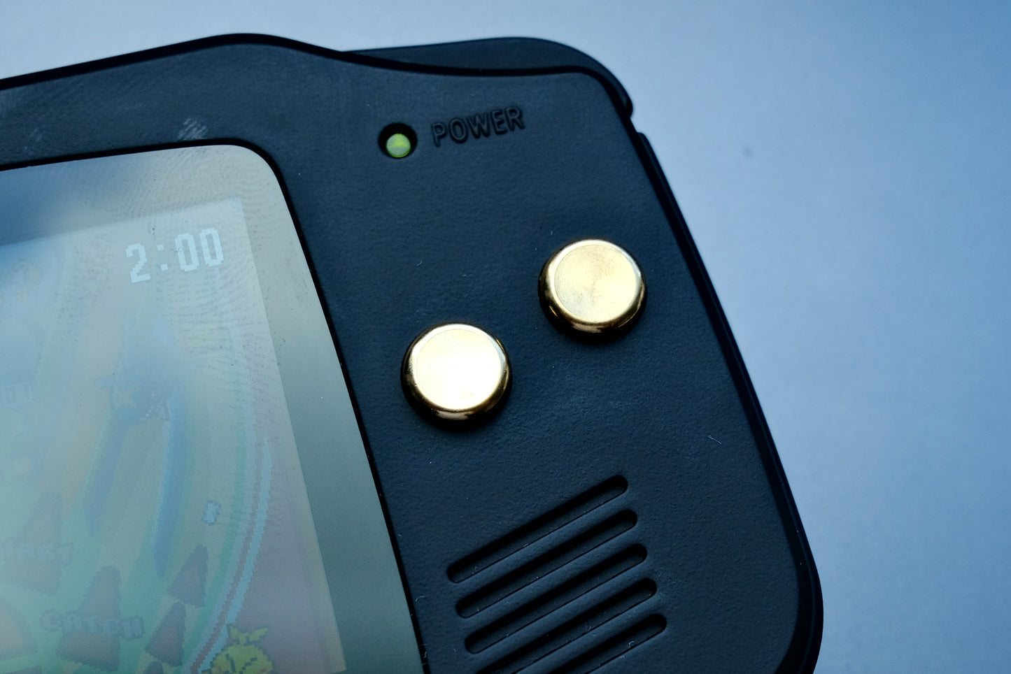 Black GBA with IPS V5 Screen and Brass Buttons