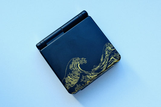 Black Great Waves GBA SP with IPS V5 Screen