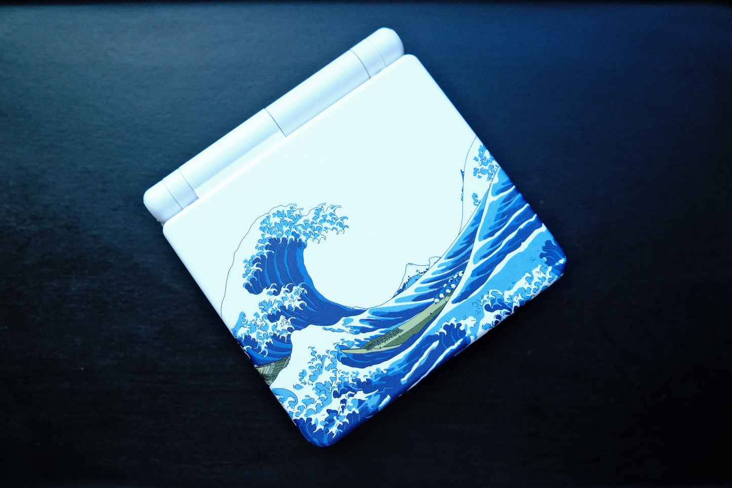 White Great Waves GBA Game SP with IPS V5 Screen