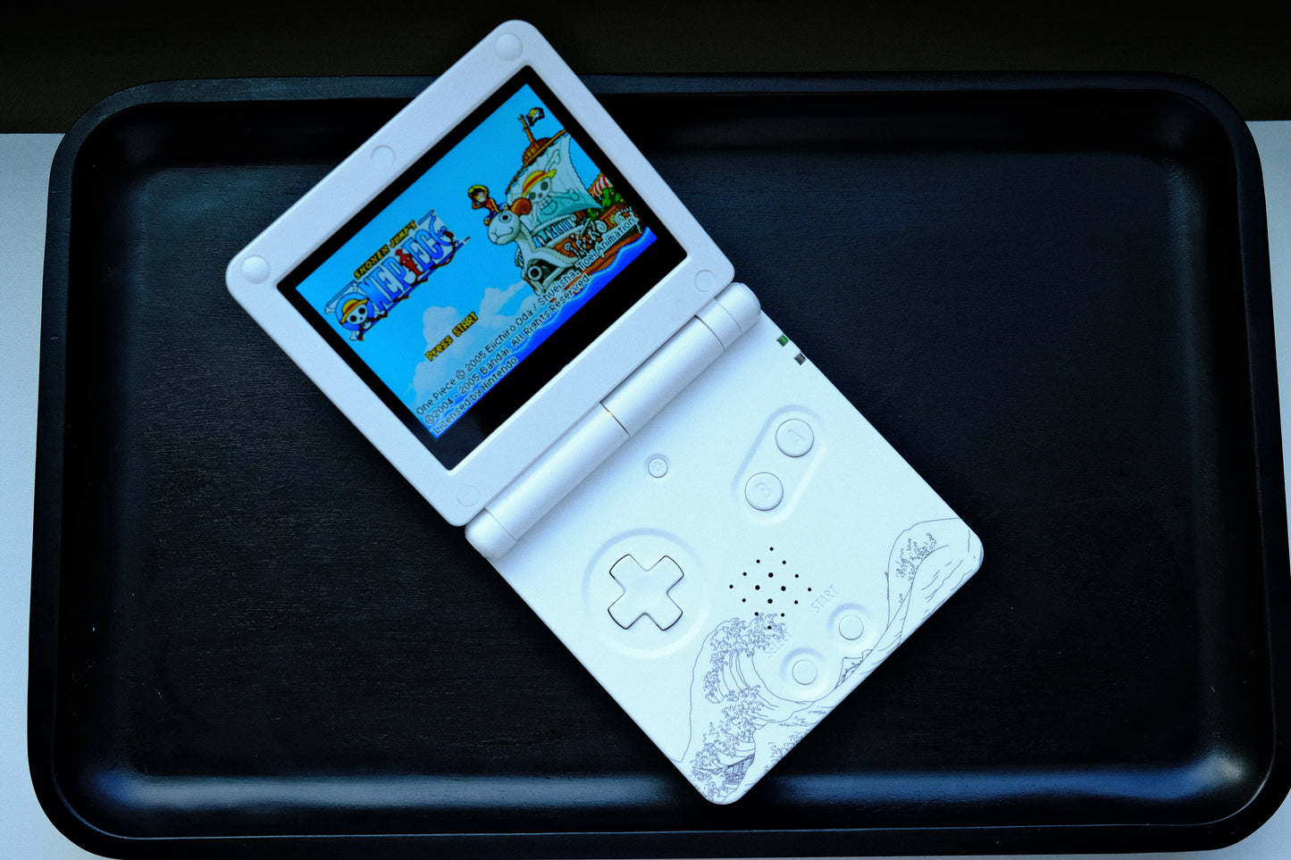 White Great Waves GBA Game SP with IPS V5 Screen