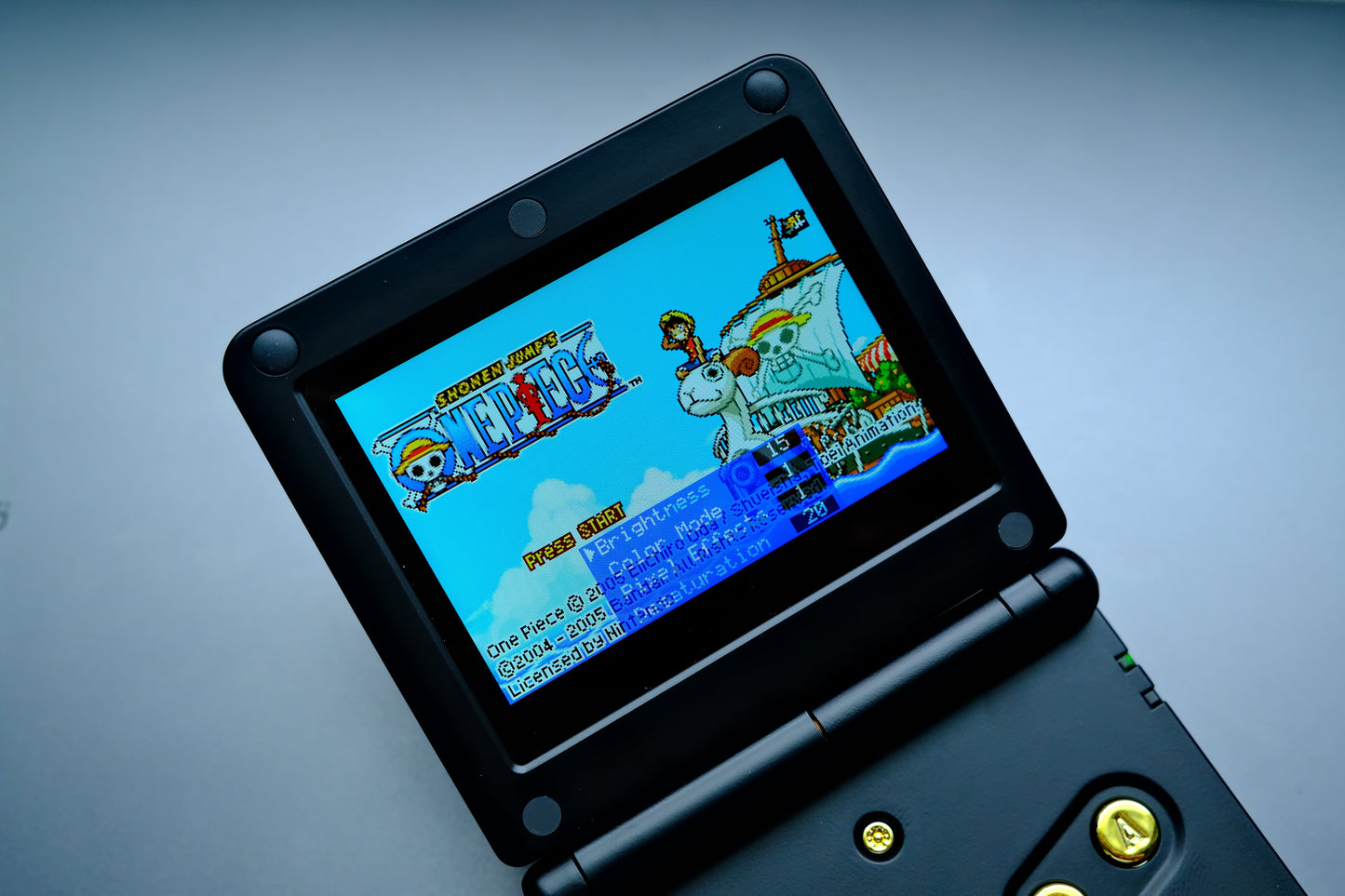 Black Great Waves GBA SP with IPS V5 Screen