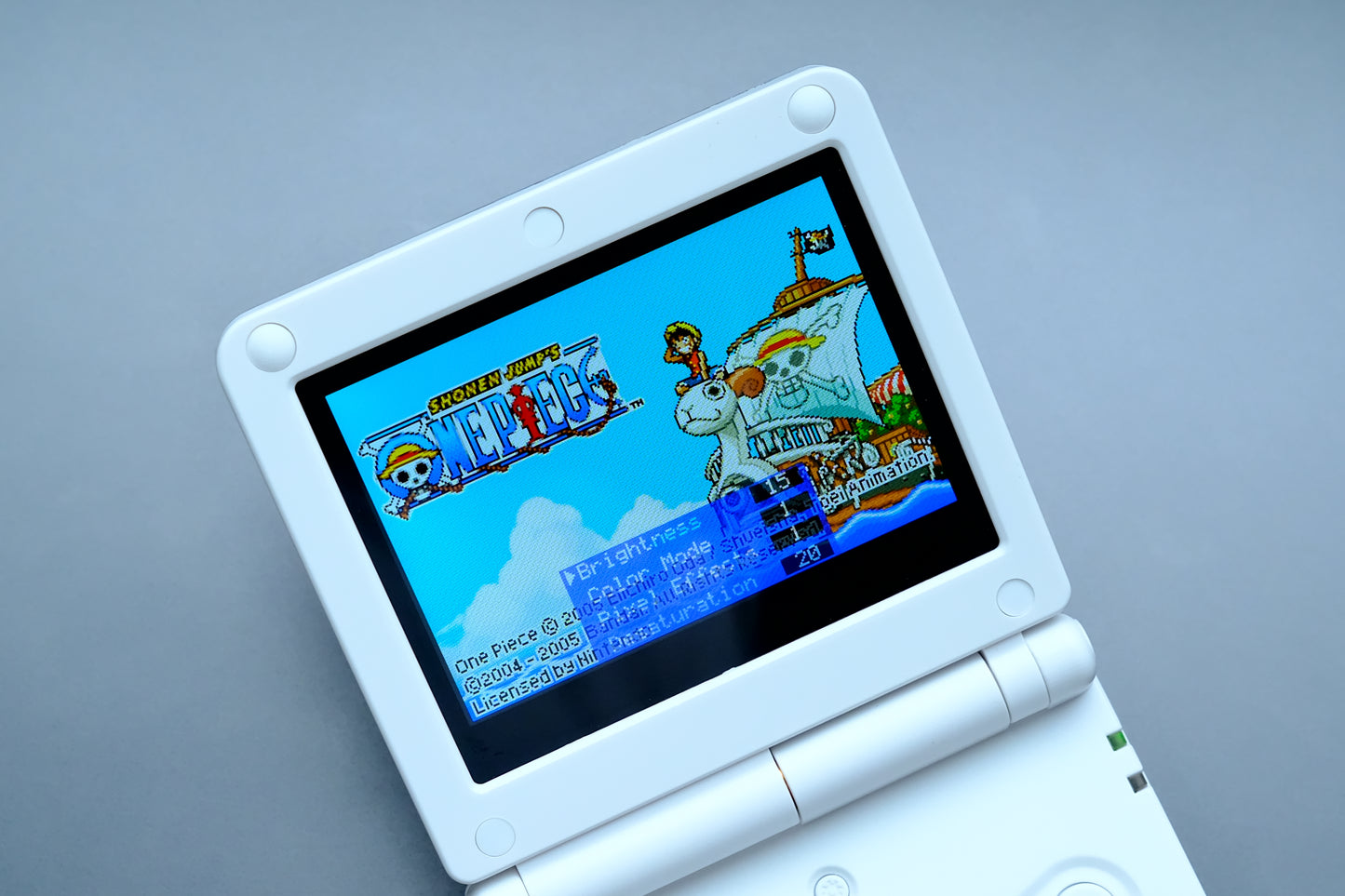 White Great Waves GBA Game SP with IPS V5 Screen