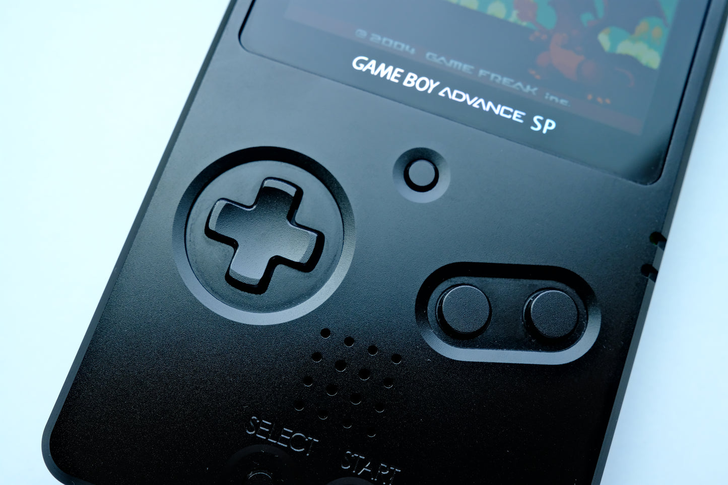 Boxy Pixel Black Unhinged GBA SP with IPS M2 Screen