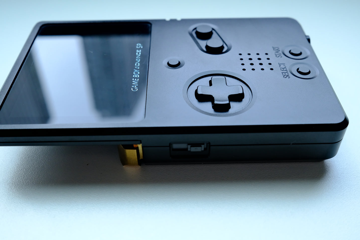 Boxy Pixel Black Unhinged GBA SP with IPS M2 Screen