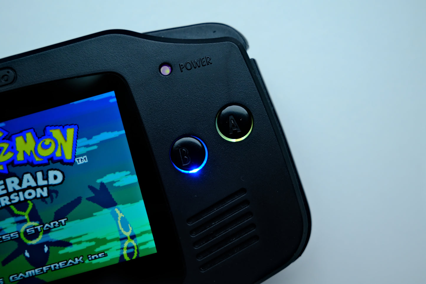 Black GBA with IPS V5 Screen and RGB Buttons
