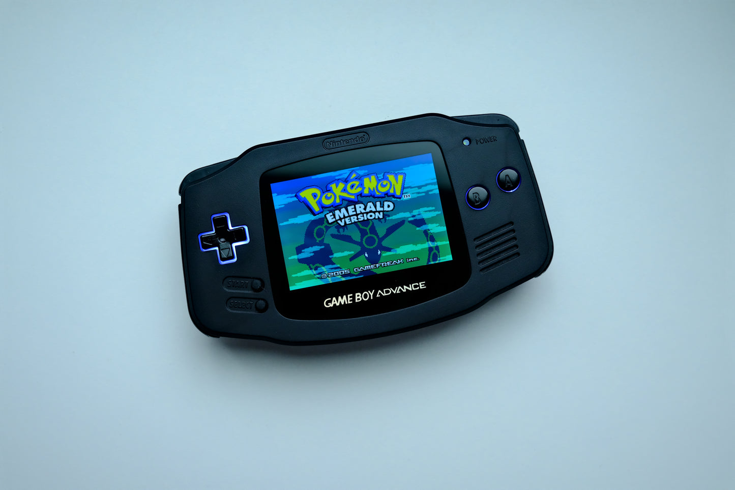 Black GBA with IPS V5 Screen and RGB Buttons