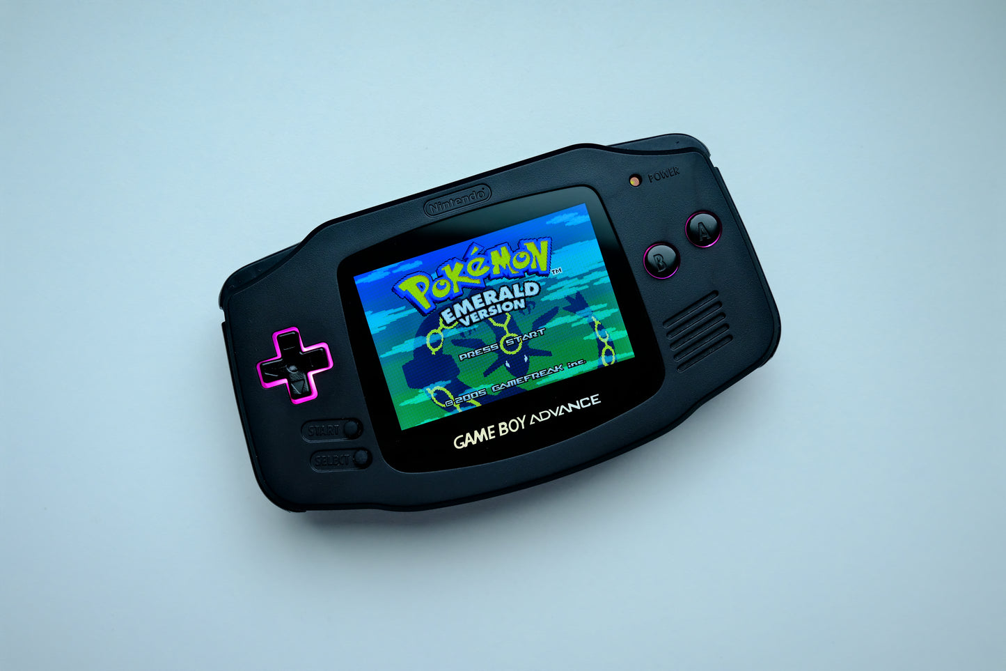Black GBA with IPS V5 Screen and RGB Buttons
