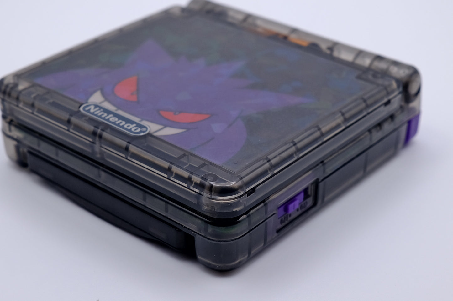 Custom Gengar Themed GBA SP with IPS V5 Screen, USB-C Port, MaxPlay Battery